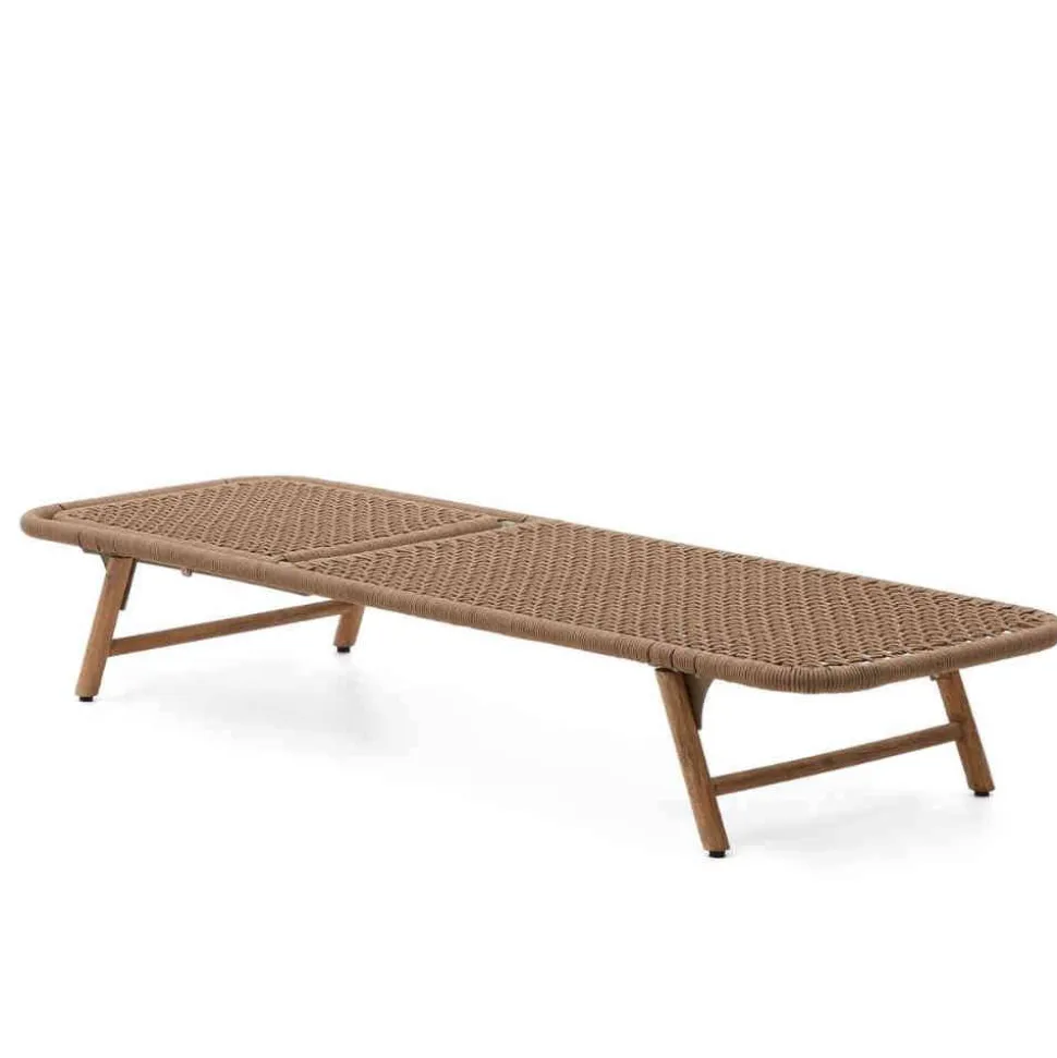 Sonnenliege aus Kordelgeflecht in Beige - Draguno