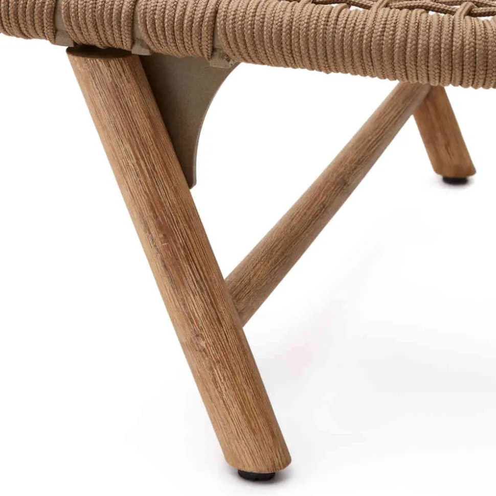 Sonnenliege aus Kordelgeflecht in Beige - Draguno