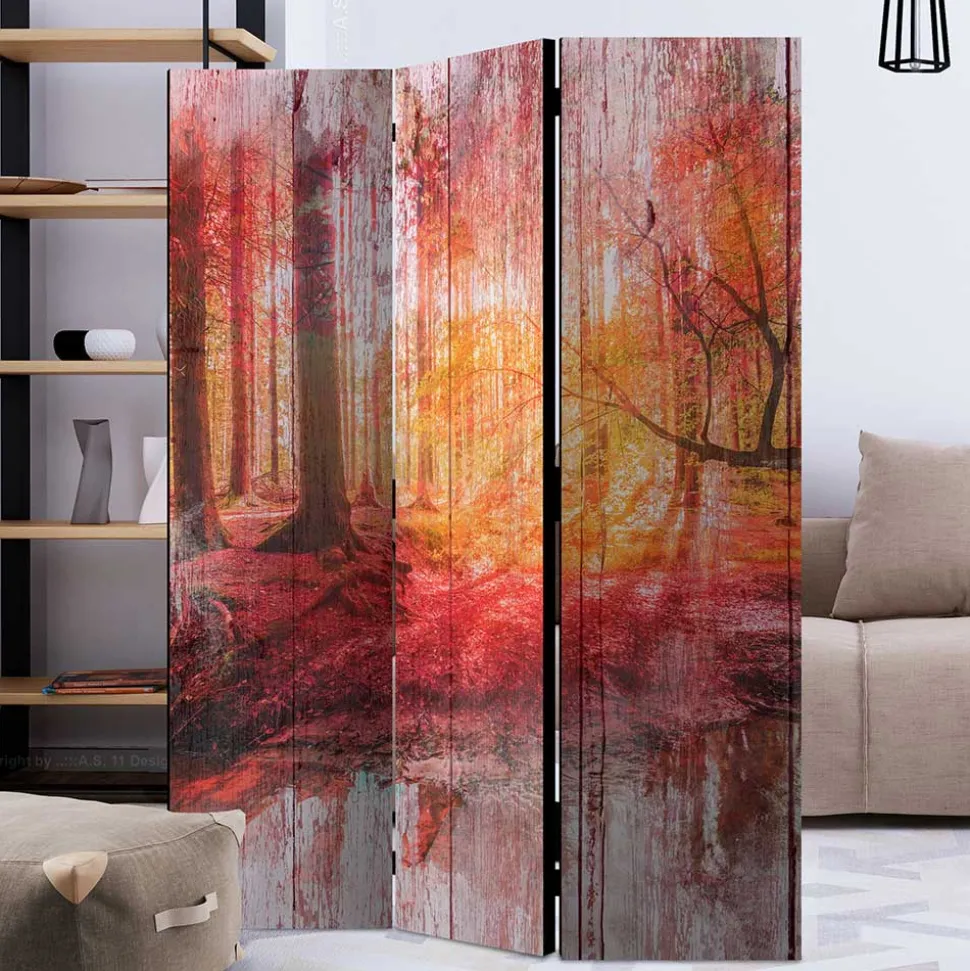 Spanische Trennwand mit Foto Herbstwald - Zither