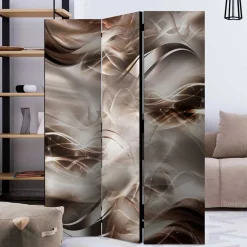 Spanische Wand in Braun & Hellgrau bedruckt - Dennja