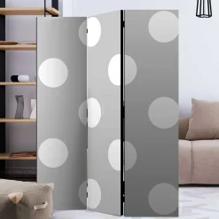 Spanische Wand in Hellgrau mit weißen Punkten - Matresca