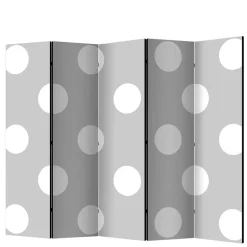 Spanische Wand in Hellgrau mit weißen Punkten - Matresca