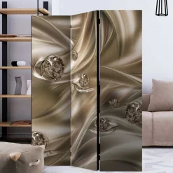 Spanische Wand mit Diamanten Motiv in Braun Grau - Lessima