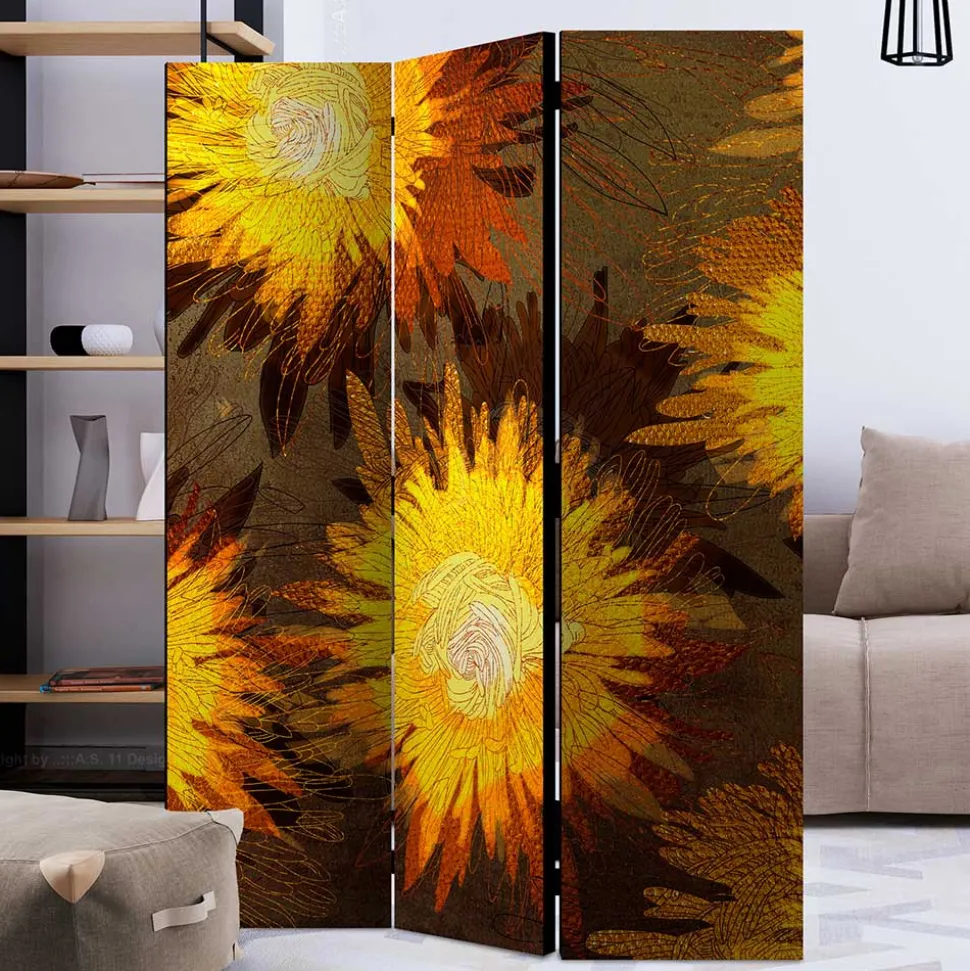 Spanischer Raumteiler mit Sonnenblumen Kunstmotiv - Loazin