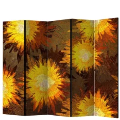 Spanischer Raumteiler mit Sonnenblumen Kunstmotiv - Loazin