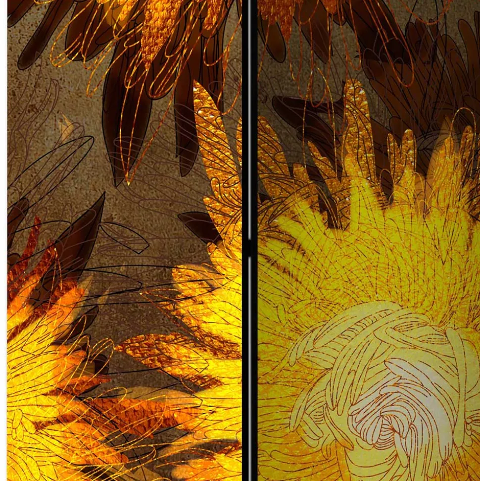 Spanischer Raumteiler mit Sonnenblumen Kunstmotiv - Loazin