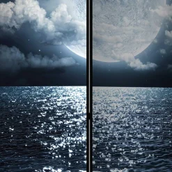 Spanischer Raumteiler Mond über dem Meer - Calivia