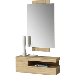 Spiegel & Hängekonsole in Wildeiche - Loriot (zweiteilig)