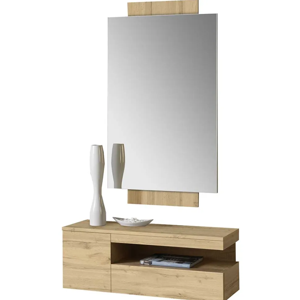 Spiegel & Hängekonsole in Wildeiche - Loriot (zweiteilig)