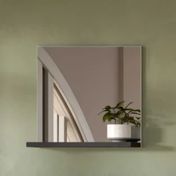 Spiegel mit Ablage in Dunkelgrau - Suad