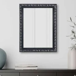 Spiegel mit Holzrahmen in Schwarz Silber - Aphrano