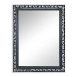 Spiegel mit Holzrahmen in Schwarz Silber - Aphrano