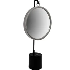 Spiegel mit Ständer in Silber und Schwarz - Fraduno