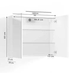 Spiegelschrank mit Doppeltür in Weiß - Niam