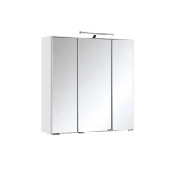 Spiegelschrank und Waschtisch Concetada in Hochglanz Weiß (zweiteilig)