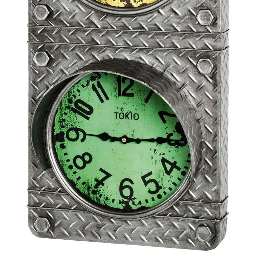 Stahl Design Wanduhr in Ampel Optik - Cunicci