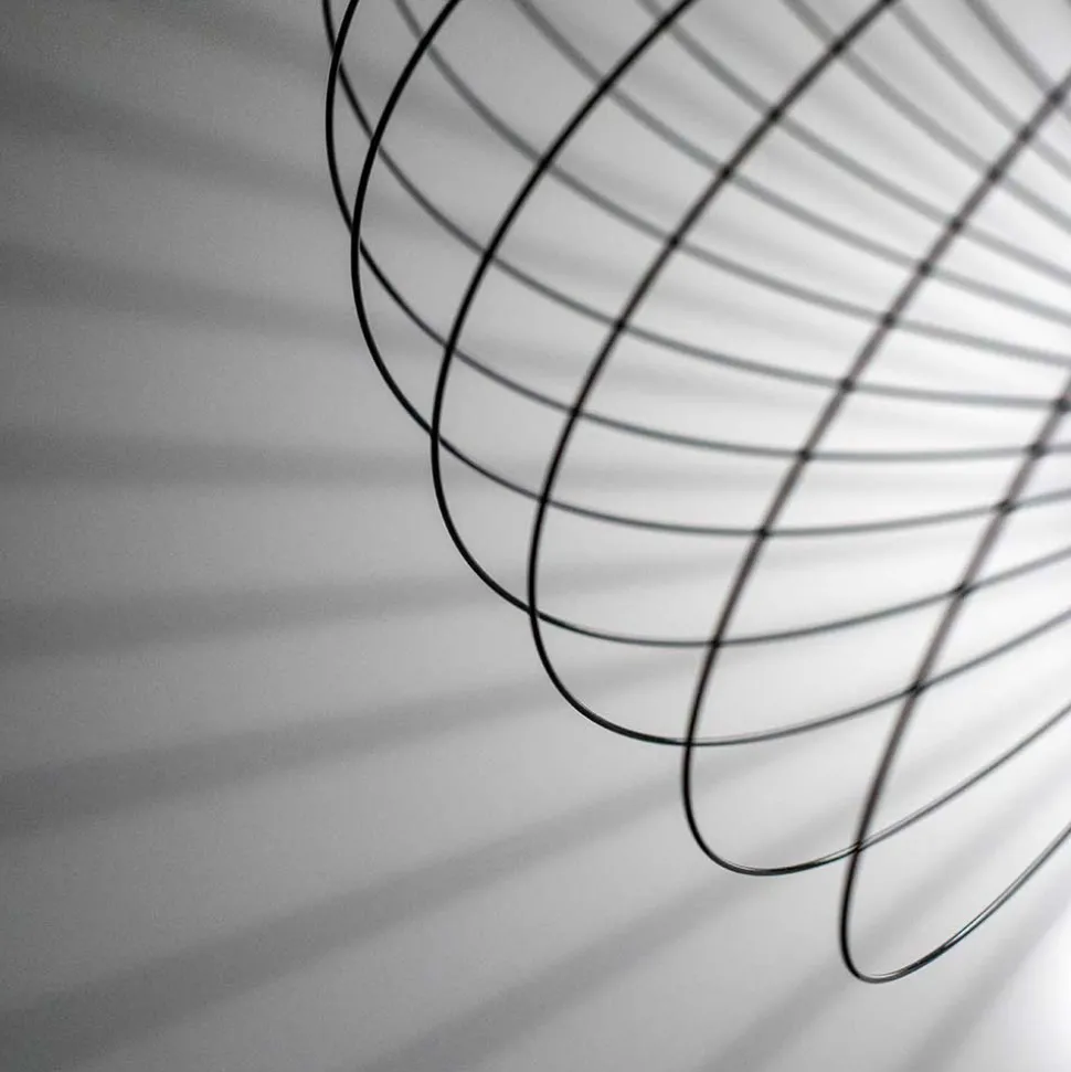 Stahl Draht Hängeleuchte in Schwarz - Eradesca