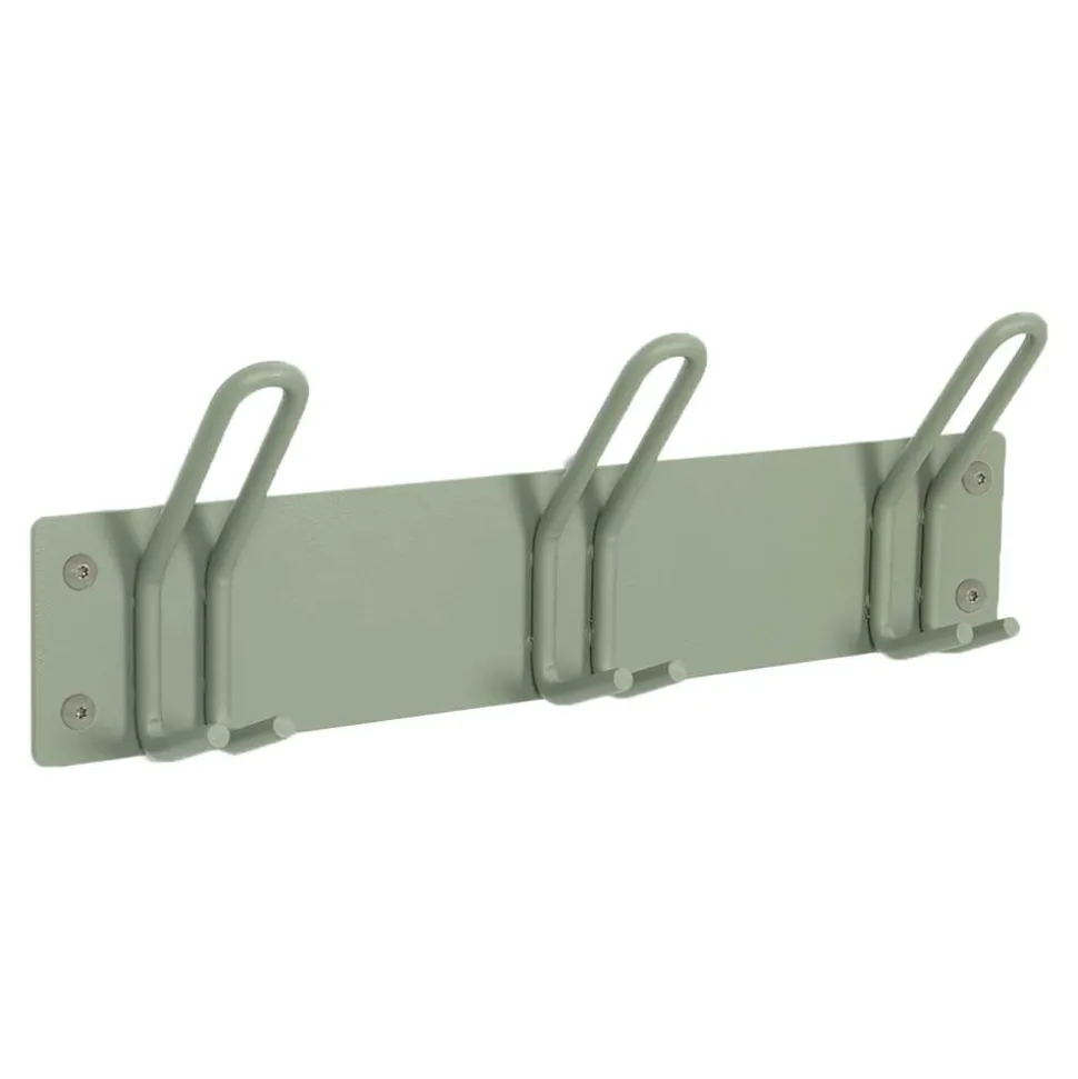 Stahl Hakenleiste mit drei Doppel-Haken - Mecia