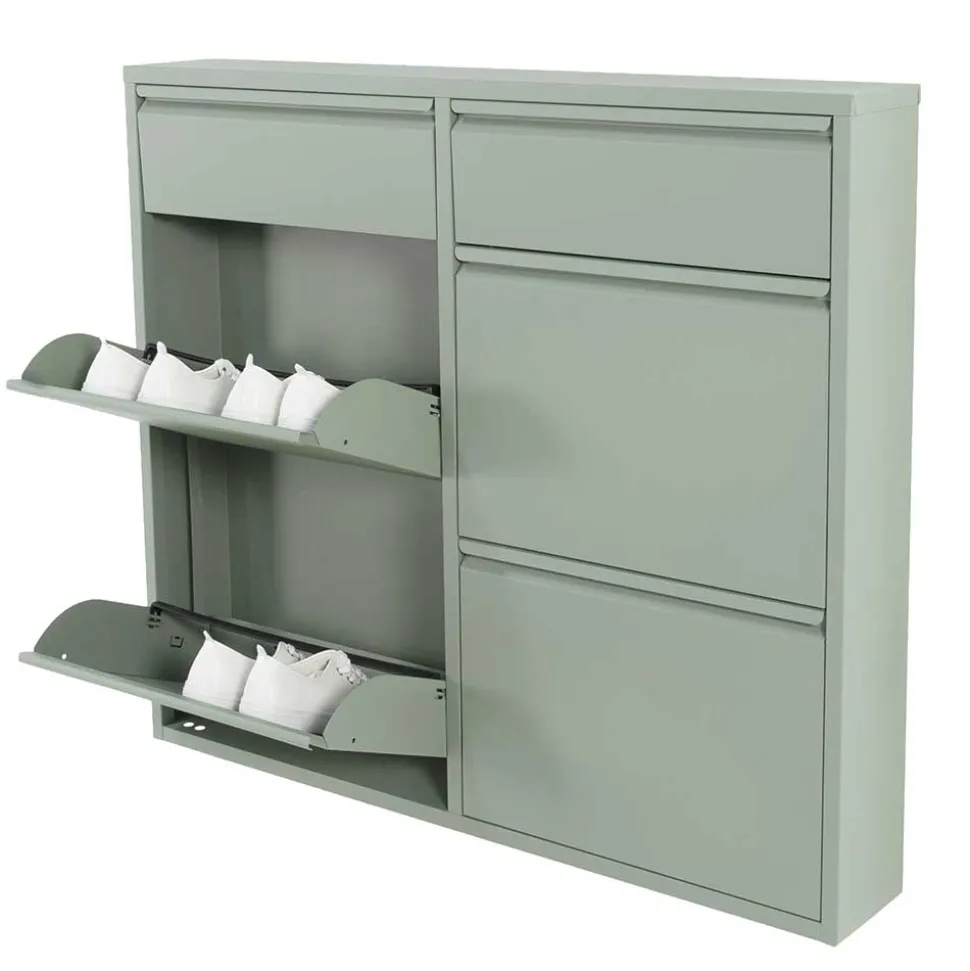 Stahl Schuhschrank in Graugrün - Ciudad