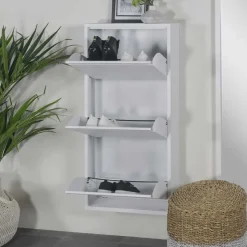 Stahl Schuhschrank in Weiß pulverbeschichtet - Donzai