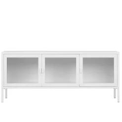 Stahl TV Lowboard mit drei Glastüren - Sancrez