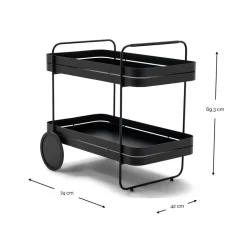 Stahl-Servierwagen in Terracotta - Taradina