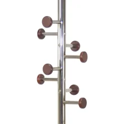 Standgarderobe in Nickelfarben & Natur - Rambano