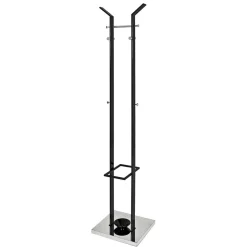 Standgarderobe Zaceta in Schwarz Hochglanz