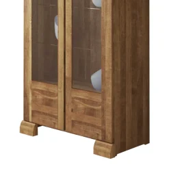 Standvitrine Vaskov aus Wildeiche Massivholz