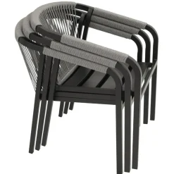 Stapelbare Gartensessel mit Polstern - Sempragos (4er Set)