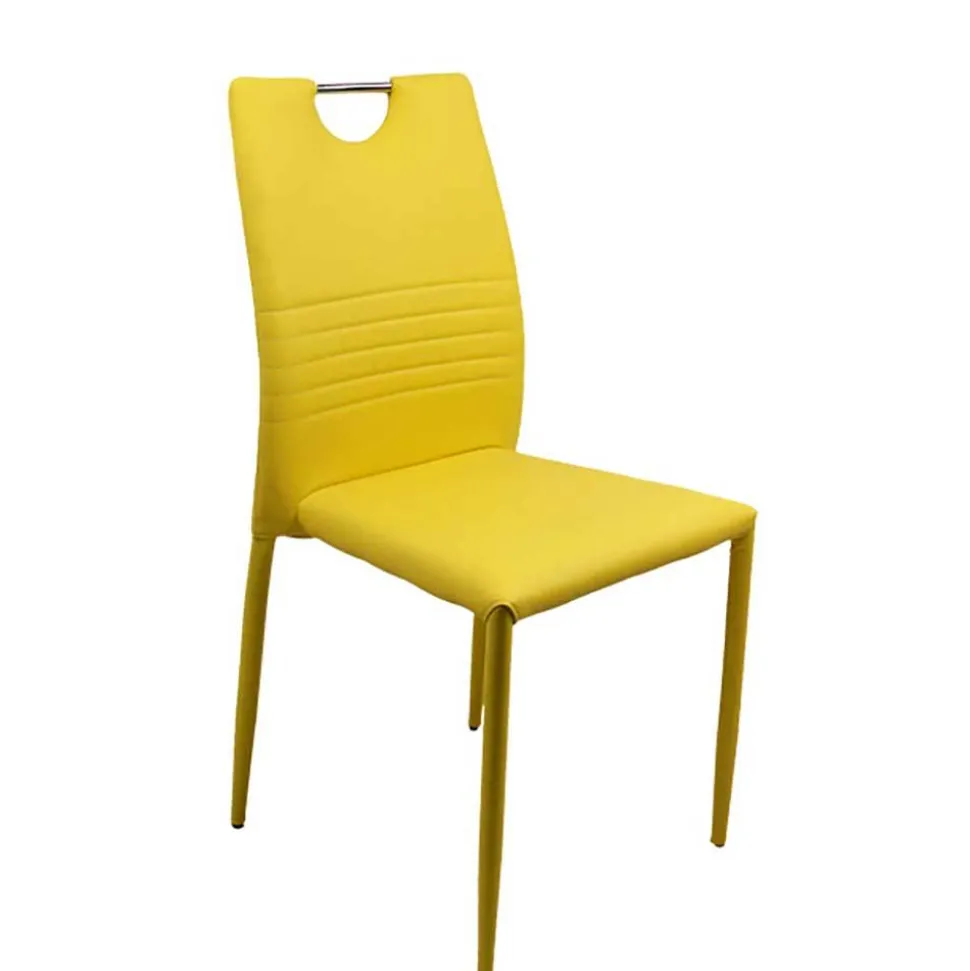 Stapelbare Polsterstühle in Gelb - Liguria (4er Set)