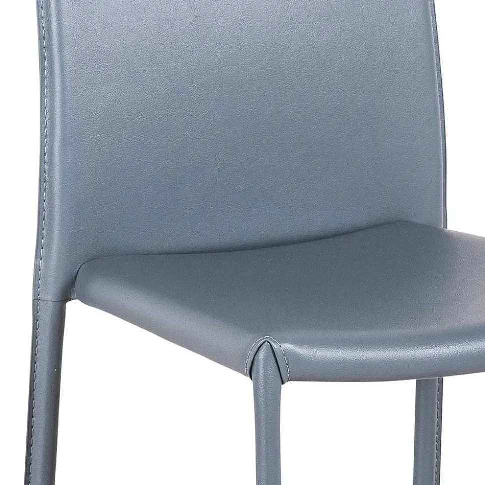 Stapelbarer Hochlehner in Grau Anca Kunstleder (4er Set)