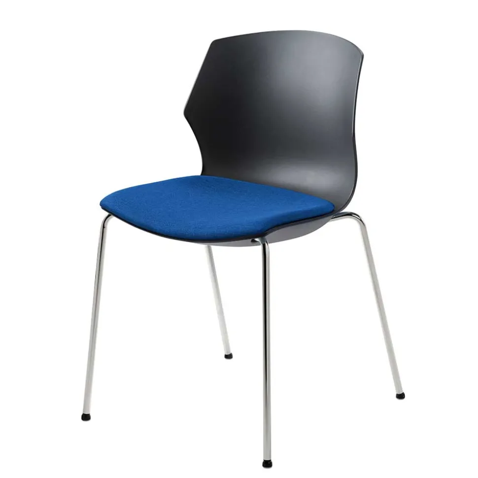 Stapelbarer Stuhl in Anthrazit & Blau - Ernestan