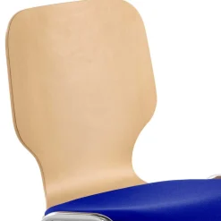 Stapelbarer Stuhl in Buche & Blau - Subra