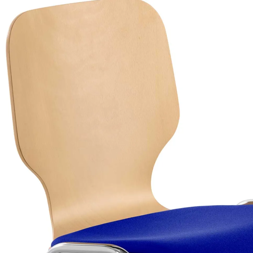 Stapelbarer Stuhl in Buche & Blau - Subra