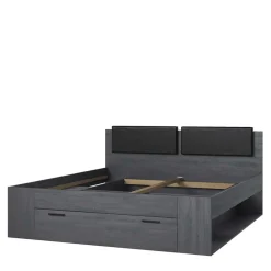 Stauraum Doppelbett in Eiche Grau - Carika