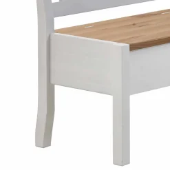 Stauraum Eckbank Lugon in Weiß Kiefer massiv
