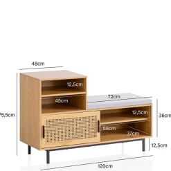 Stauraum Garderobenbank in Eiche Natur - Around