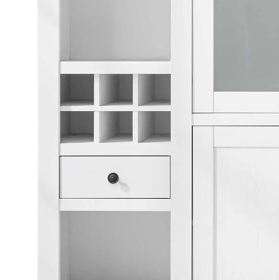 Stauraum Landhaus Vitrinenschrank in Weiß - Chelles