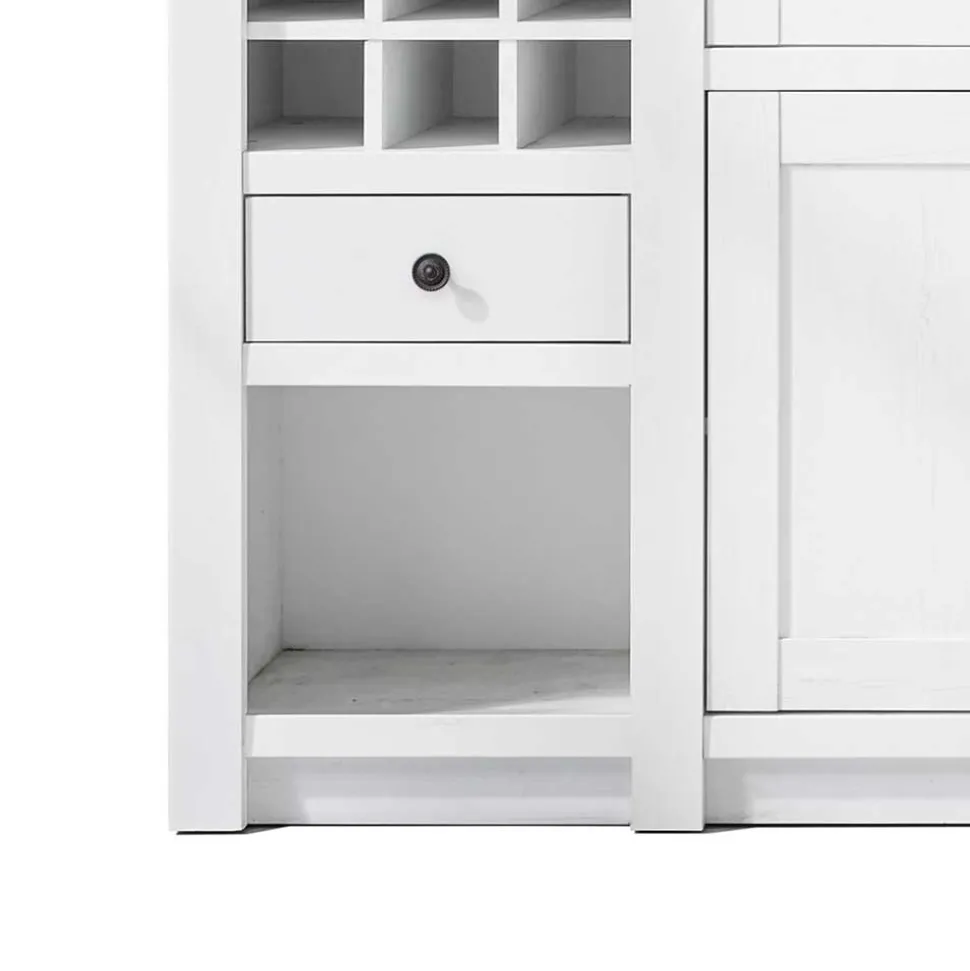 Stauraum Landhaus Vitrinenschrank in Weiß - Chelles