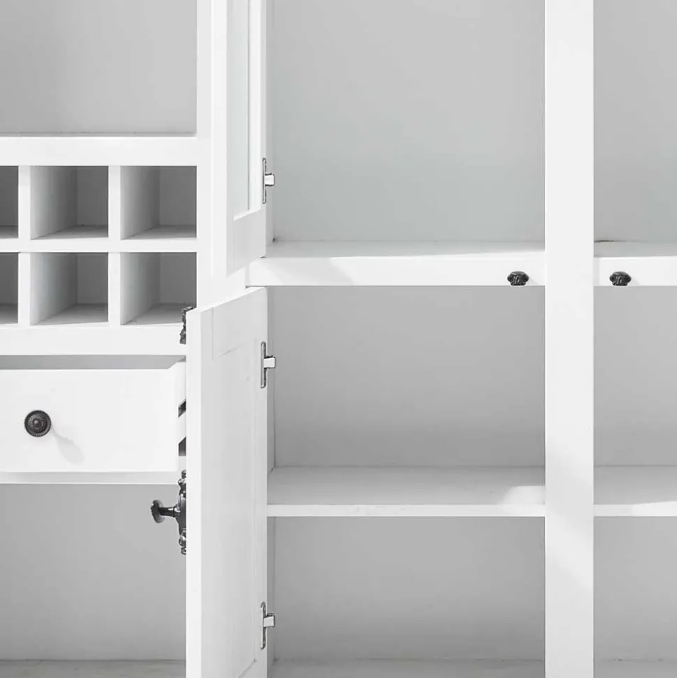 Stauraum Landhaus Vitrinenschrank in Weiß - Chelles