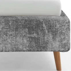 Stauraum Polsterbett aus Boucle in Grau - Tasso