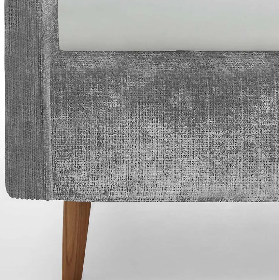 Stauraum Polsterbett aus Boucle in Grau - Tasso