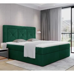 Stauraum Samtbett in Dunkelgrün - Winaray