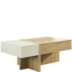 Stauraum Sofatisch in Wildeiche & Creme - Tara