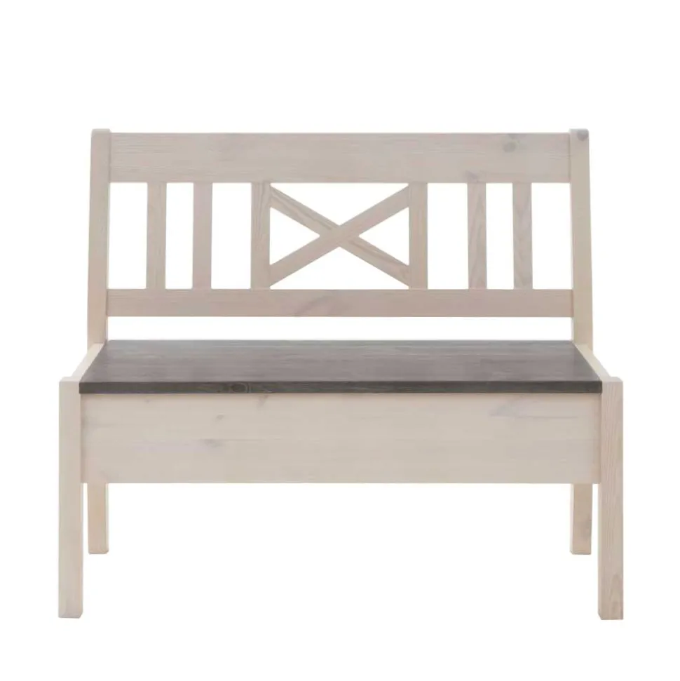 Stauraumbank Yoan in Weiß Grau