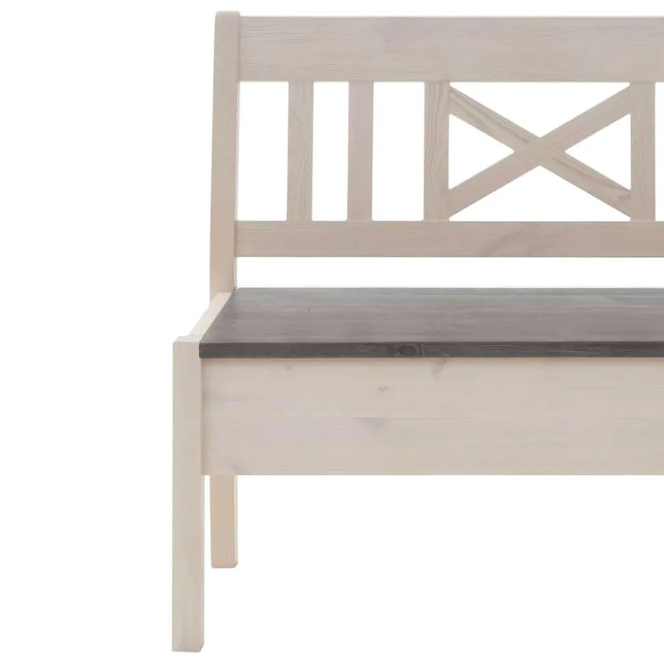 Stauraumbank Yoan in Weiß Grau