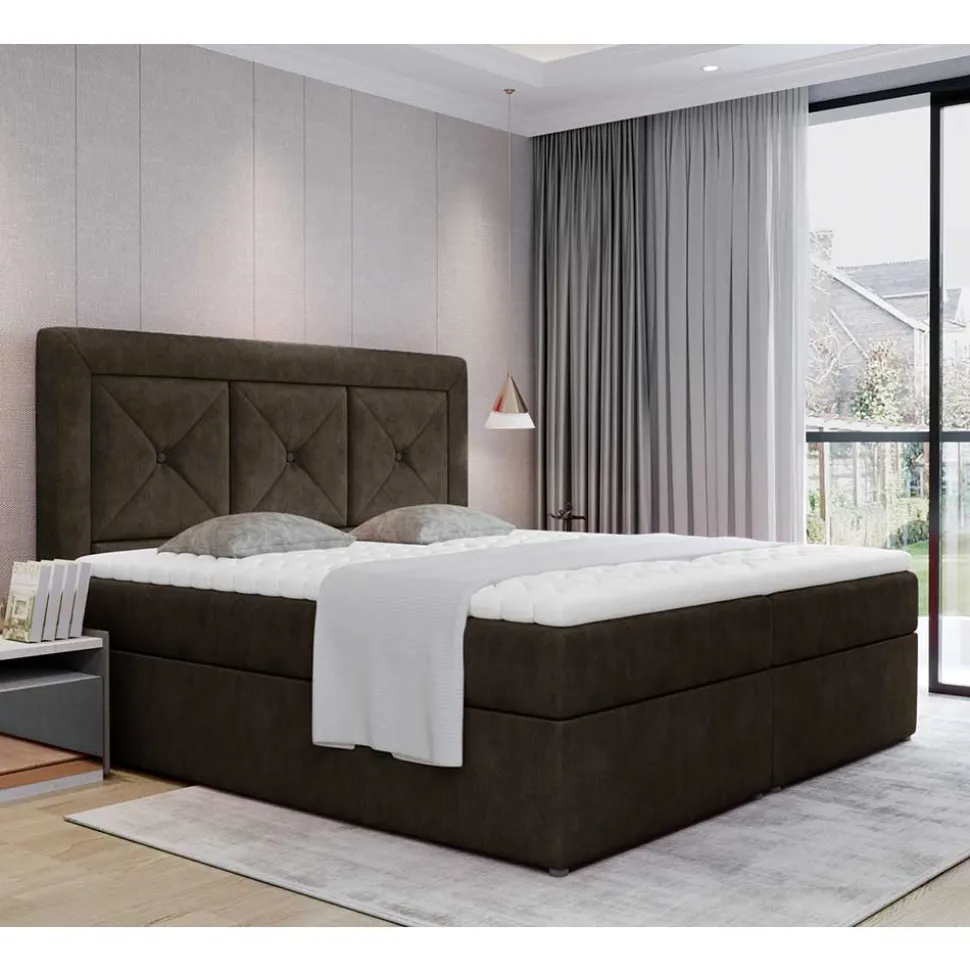 Stauraumbett in Dunkelbraun - Giralna