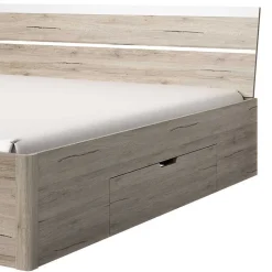 Stauraumbett in Eiche San Remo Dekor - Duno