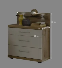 Stauraumbett Neriman und Nachtkommoden Set (dreiteilig)